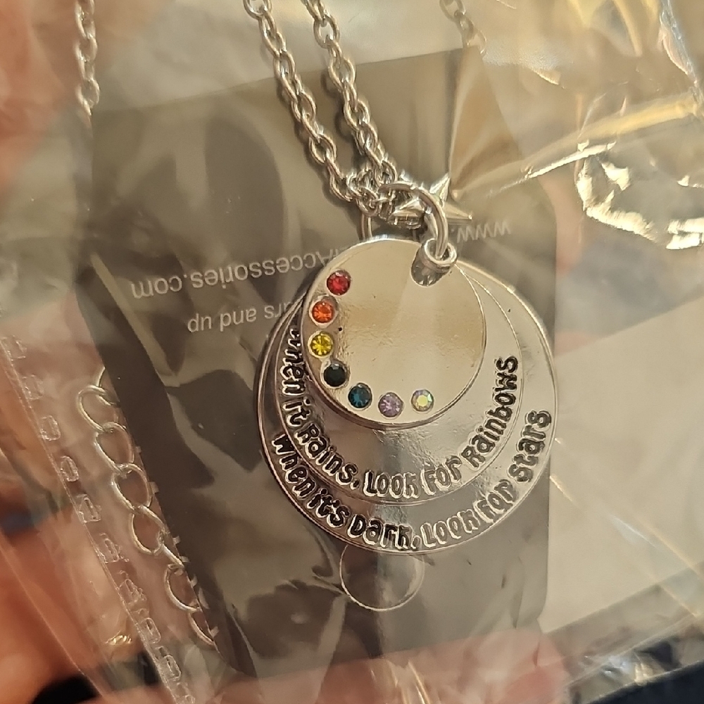 Paparazzi Silver Necklace with Rainbow Accents